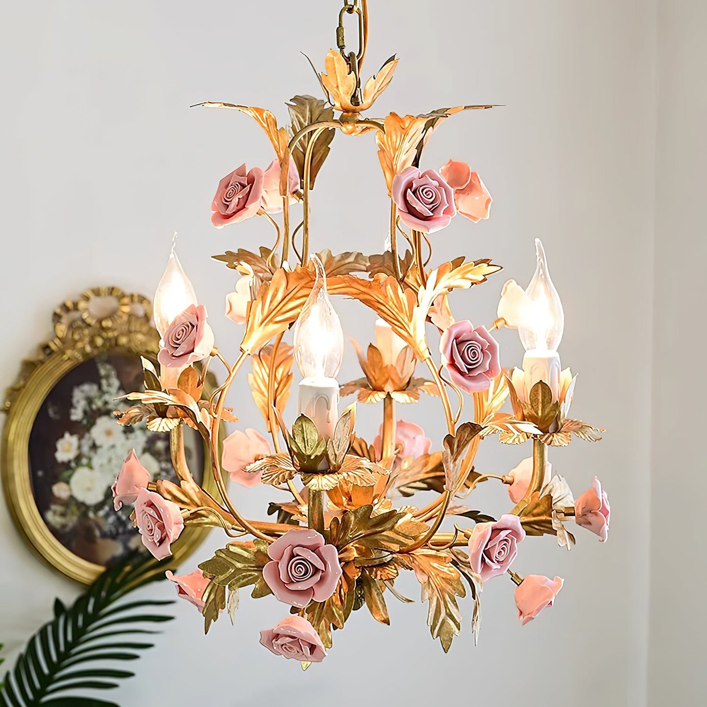 Ceramic Rose Chandelier