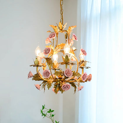 Ceramic Rose Chandelier