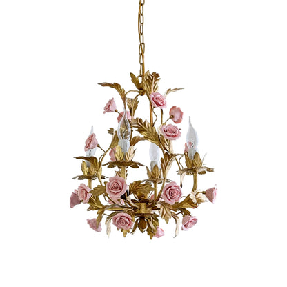 Ceramic Rose Chandelier