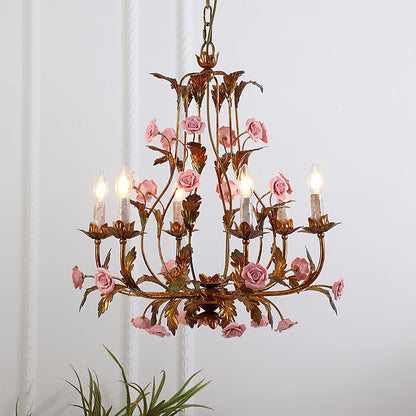 Ceramic Rose Chandelier