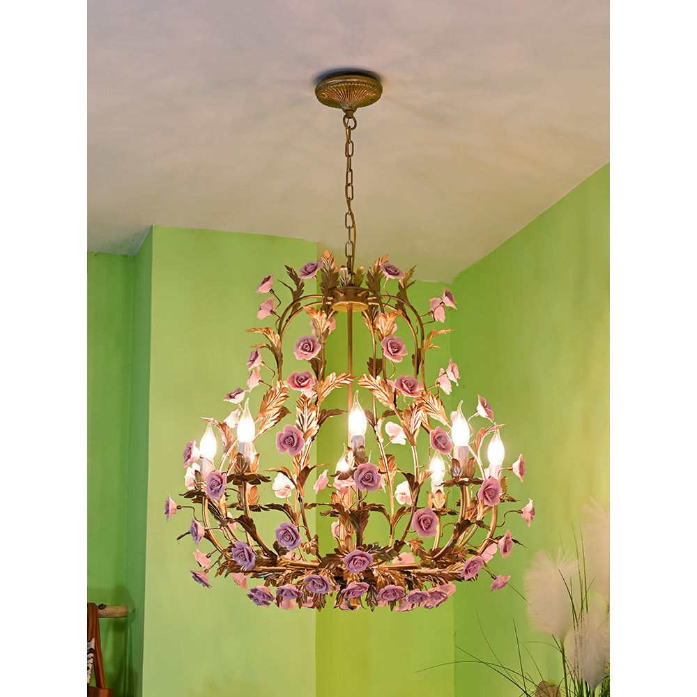 Ceramic Rose Chandelier