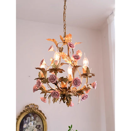 Ceramic Rose Chandelier