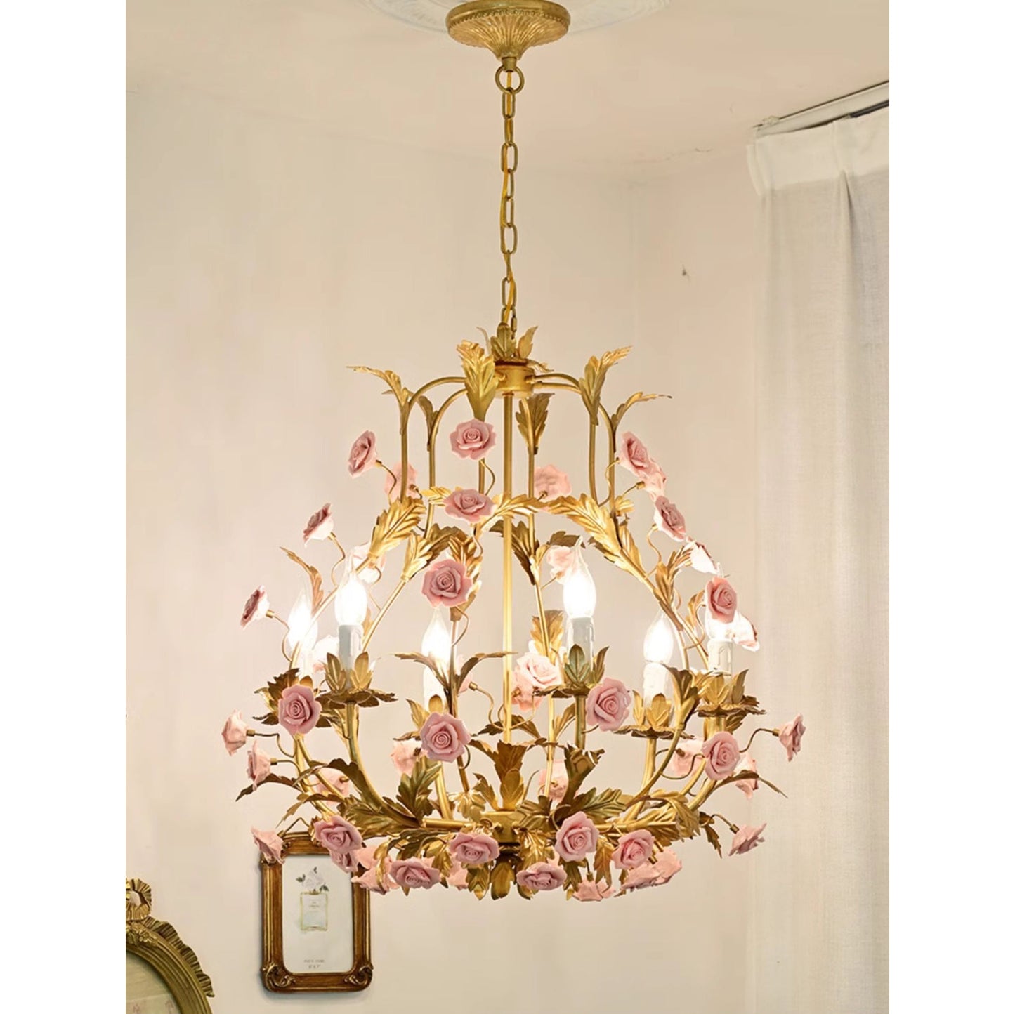 Ceramic Rose Chandelier