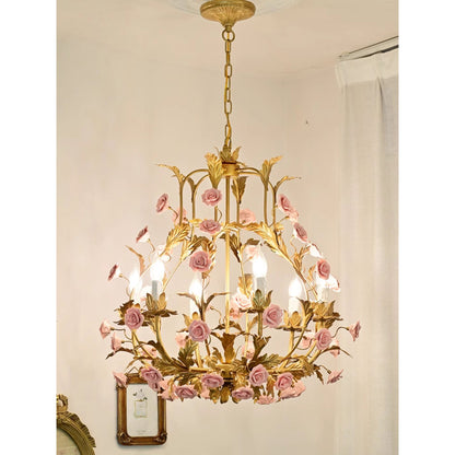 Ceramic Rose Chandelier
