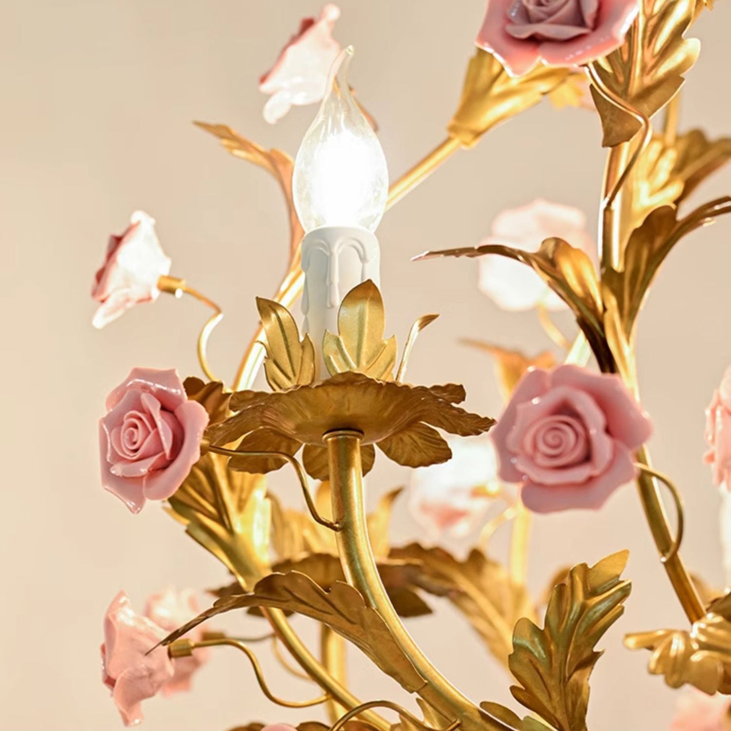 Ceramic Rose Chandelier