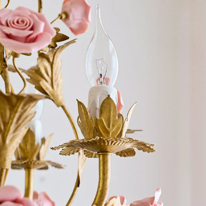 Ceramic Rose Chandelier