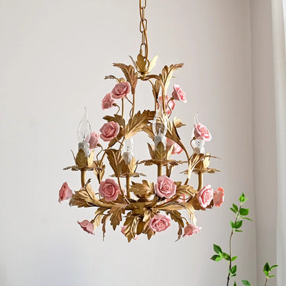 Ceramic Rose Chandelier