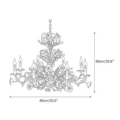 Ceramic Rose Vine Chandelier