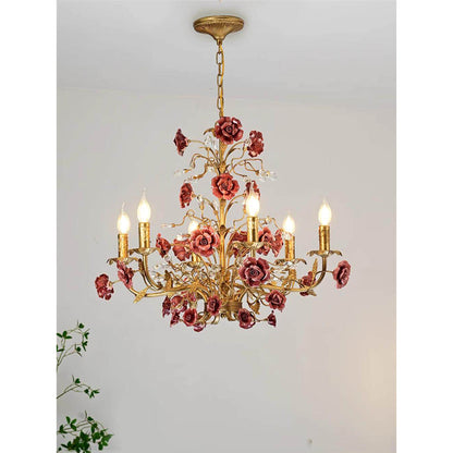 Ceramic Rose Vine Chandelier