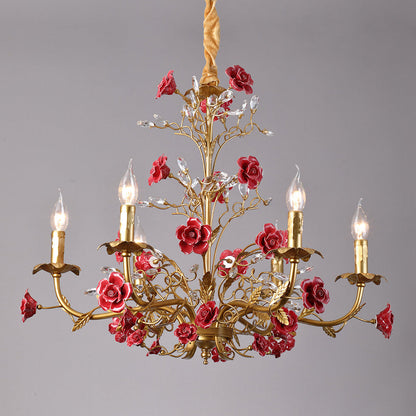 Ceramic Rose Vine Chandelier