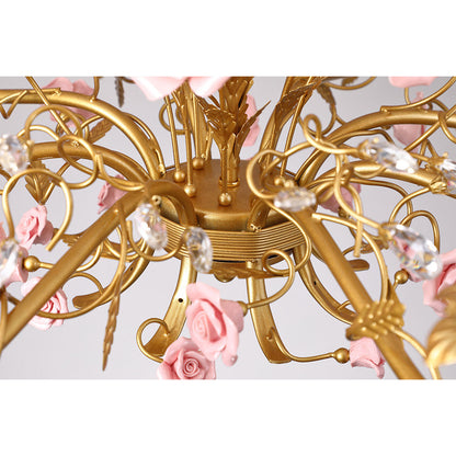Ceramic Rose Vine Chandelier