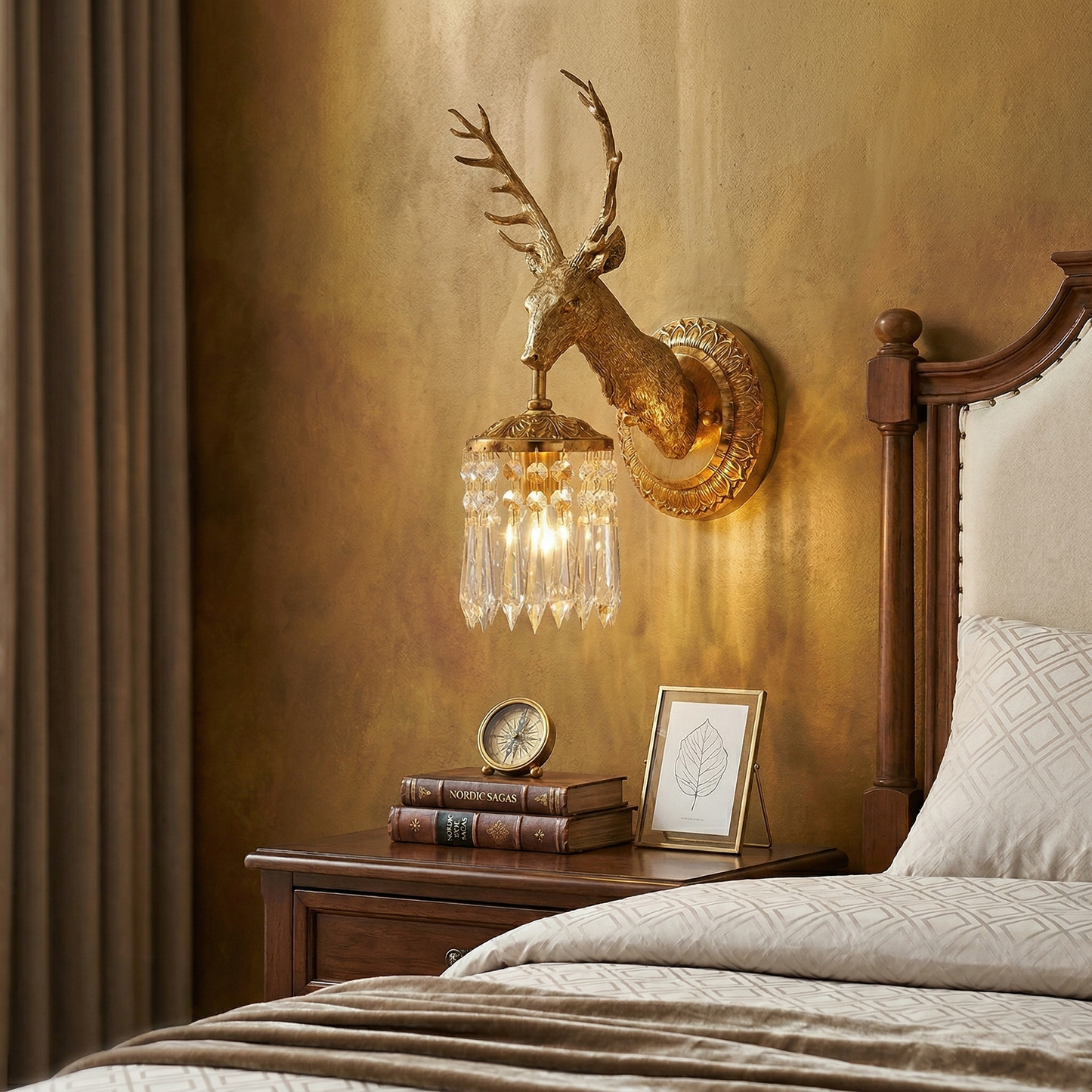 Antler Crystal Wall Lamp