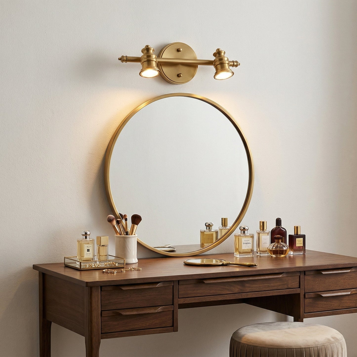 Halophane Brass Wall Lamp