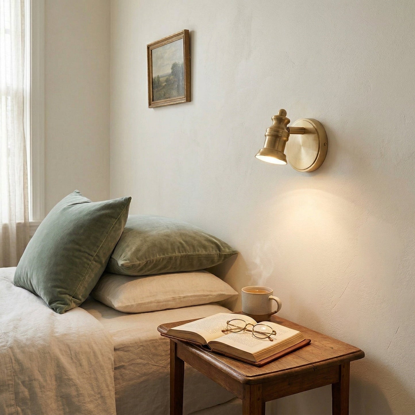 Halophane Brass Wall Lamp