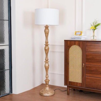 Coastal Wood Effect Floor Lamp