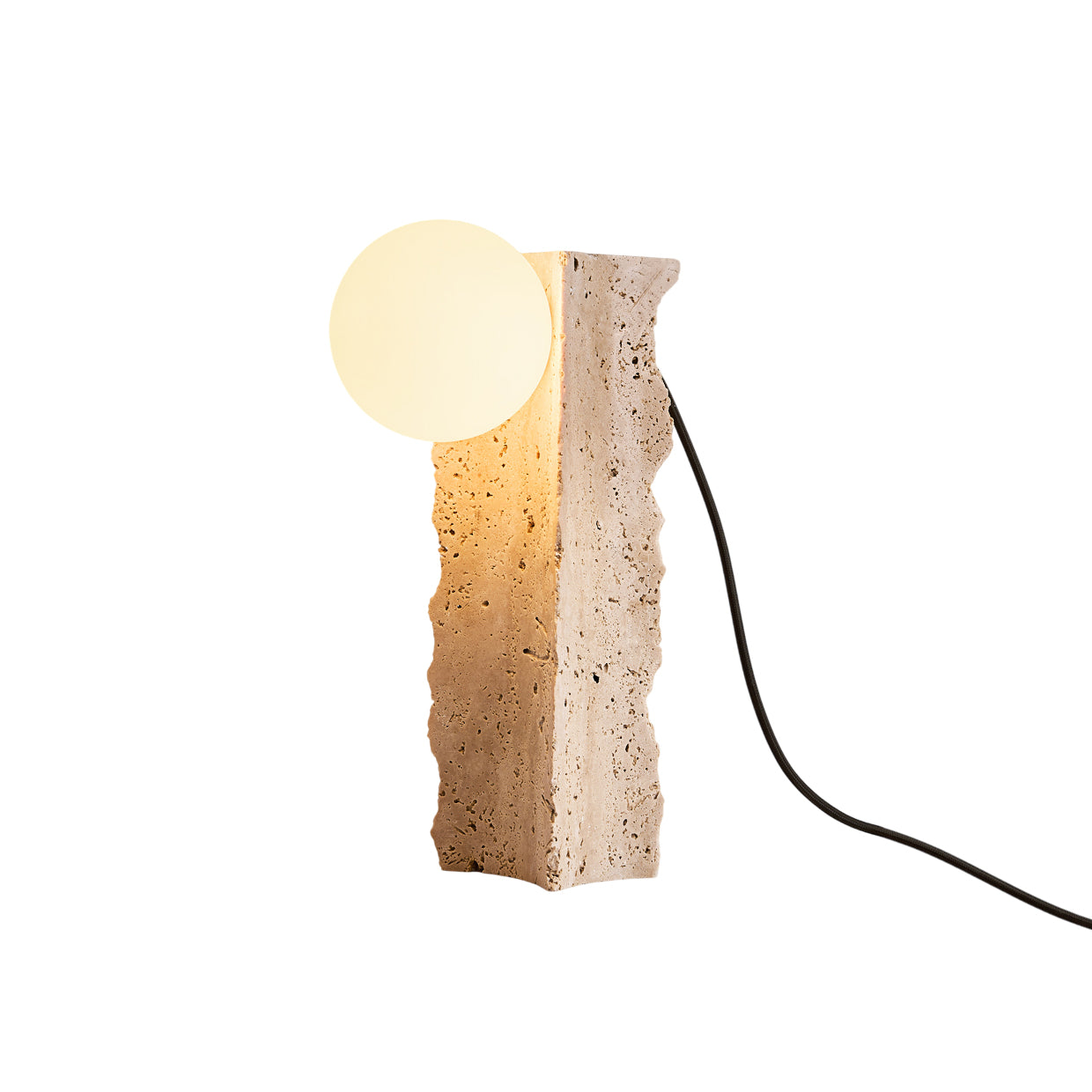 Conduit Travertine Table Lamp