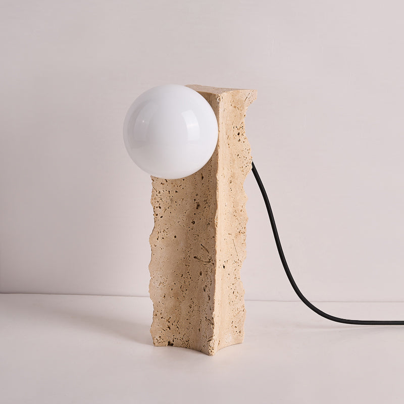 Conduit Travertine Table Lamp