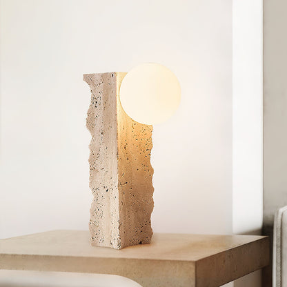 Conduit Travertine Table Lamp