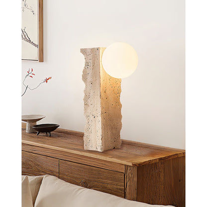 Conduit Travertine Table Lamp