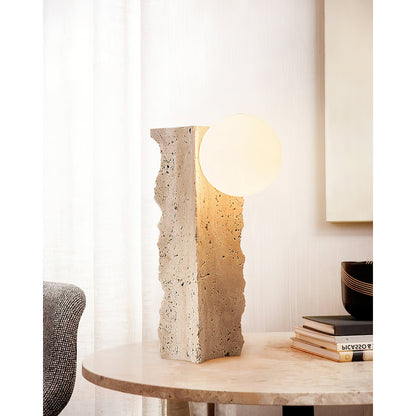 Conduit Travertine Table Lamp
