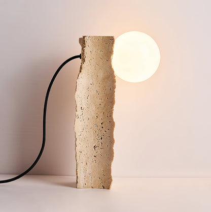 Conduit Travertine Table Lamp