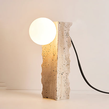 Conduit Travertine Table Lamp