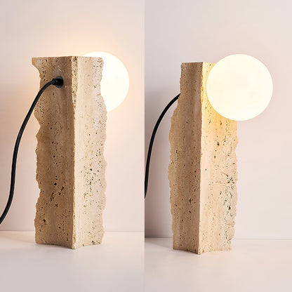 Conduit Travertine Table Lamp