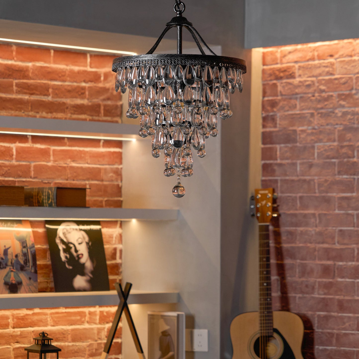 Crystal Inverted Pyramid Chandelier