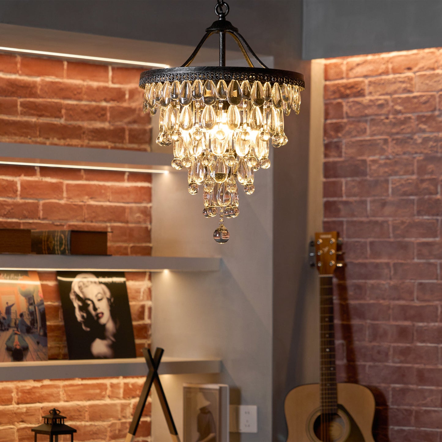 Crystal Inverted Pyramid Chandelier