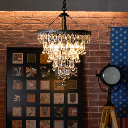 Crystal Inverted Pyramid Chandelier