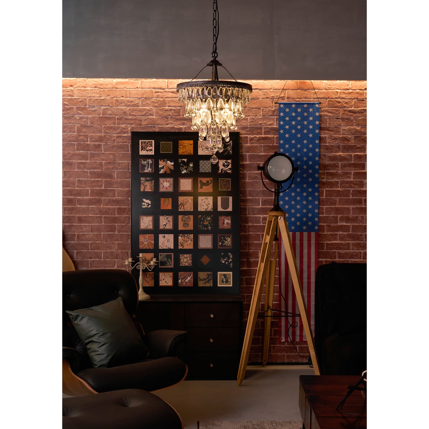 Crystal Inverted Pyramid Chandelier
