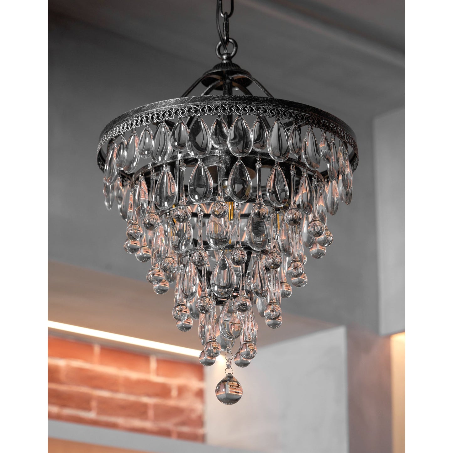 Crystal Inverted Pyramid Chandelier