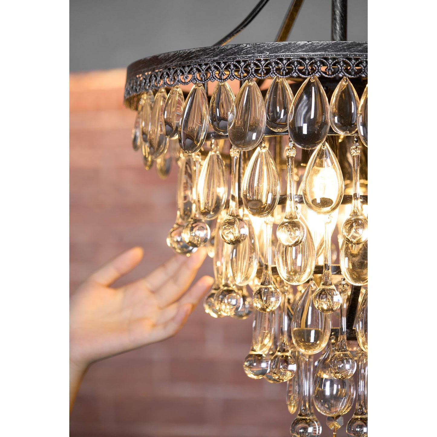 Crystal Inverted Pyramid Chandelier
