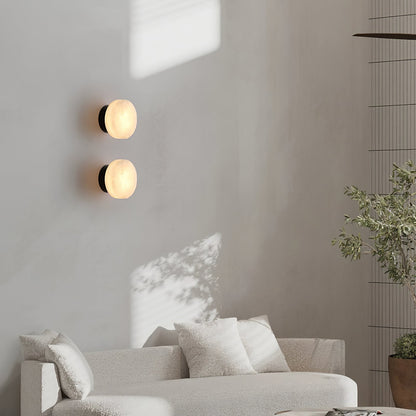 Cylindrical Alabaster Wall Lamp
