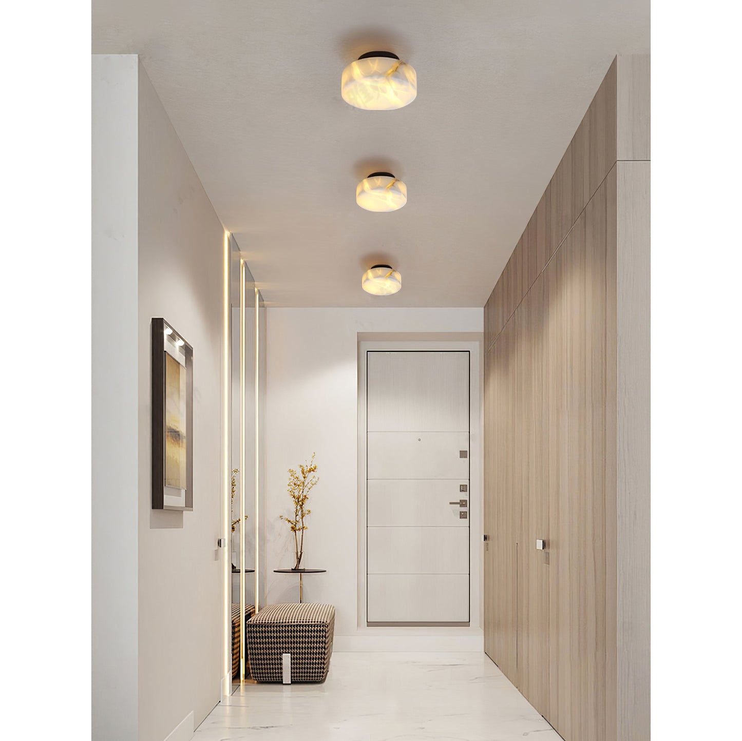 Cylindrical Alabaster Wall Lamp