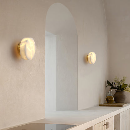 Cylindrical Alabaster Wall Lamp