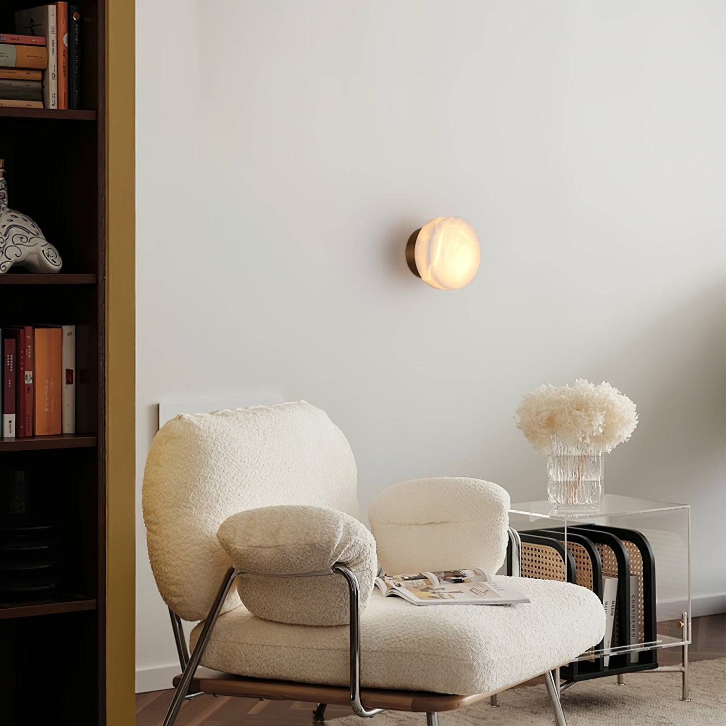 Cylindrical Alabaster Wall Lamp
