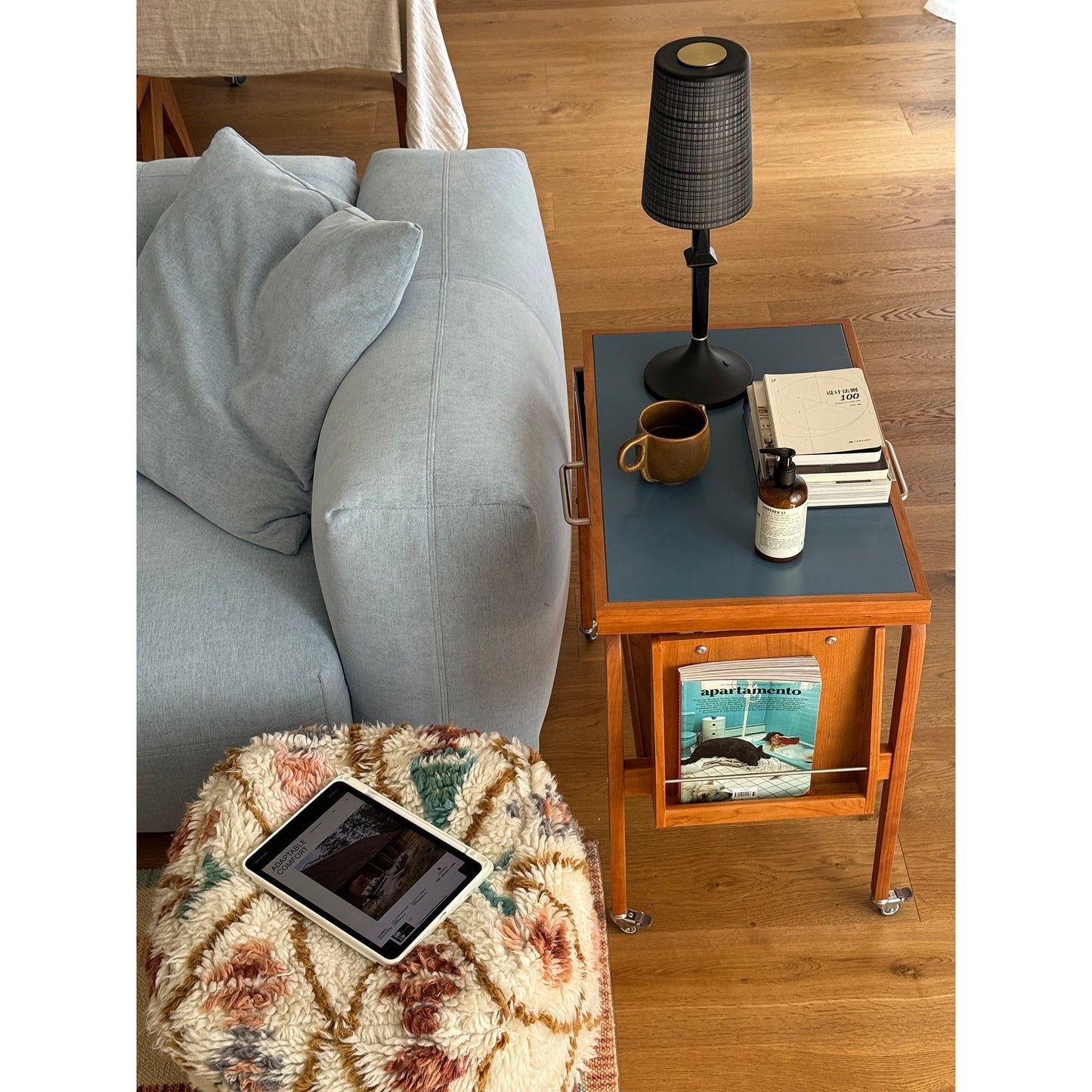 Devon Black Table Lamp (Built-in Battery)
