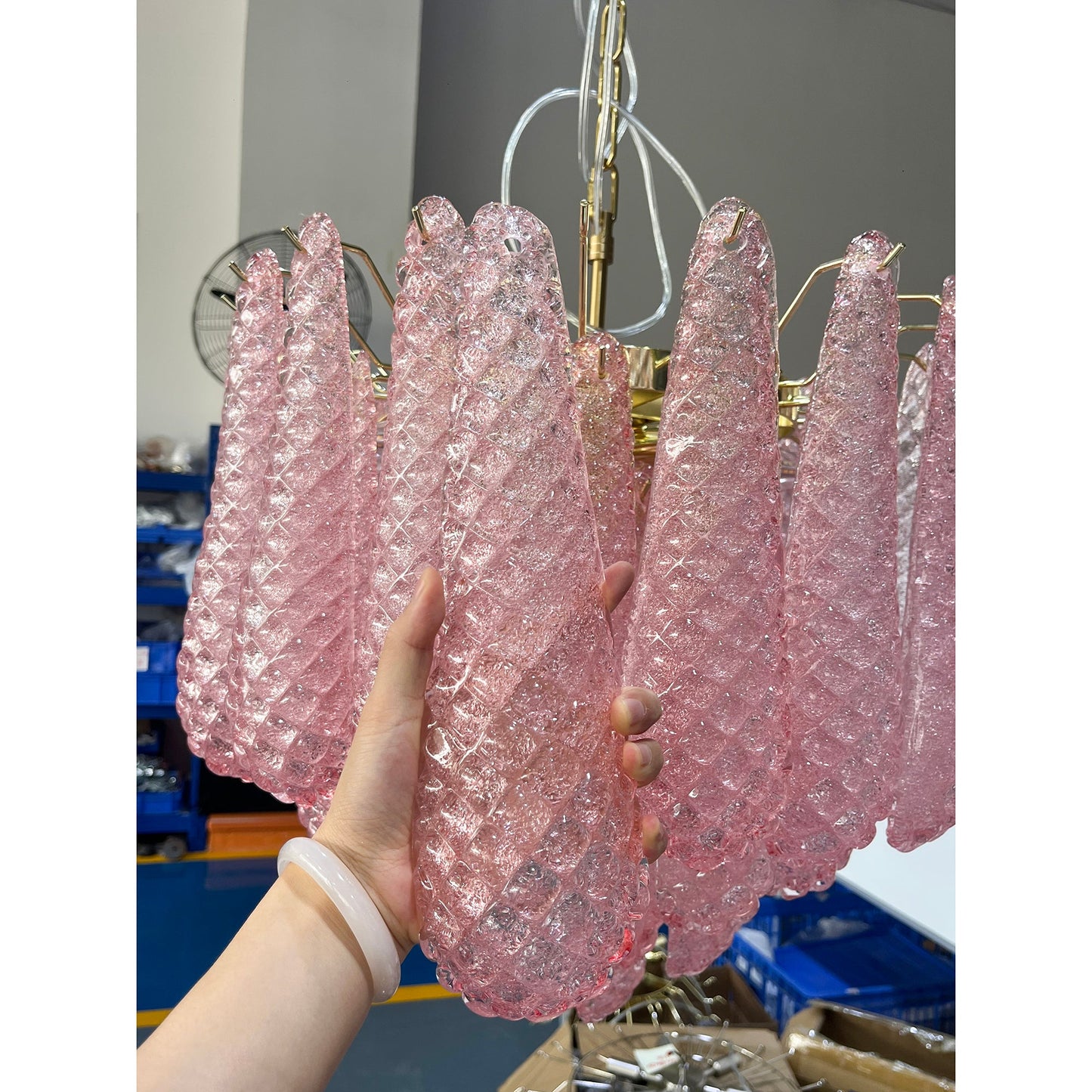 Drop Pink Chandelier