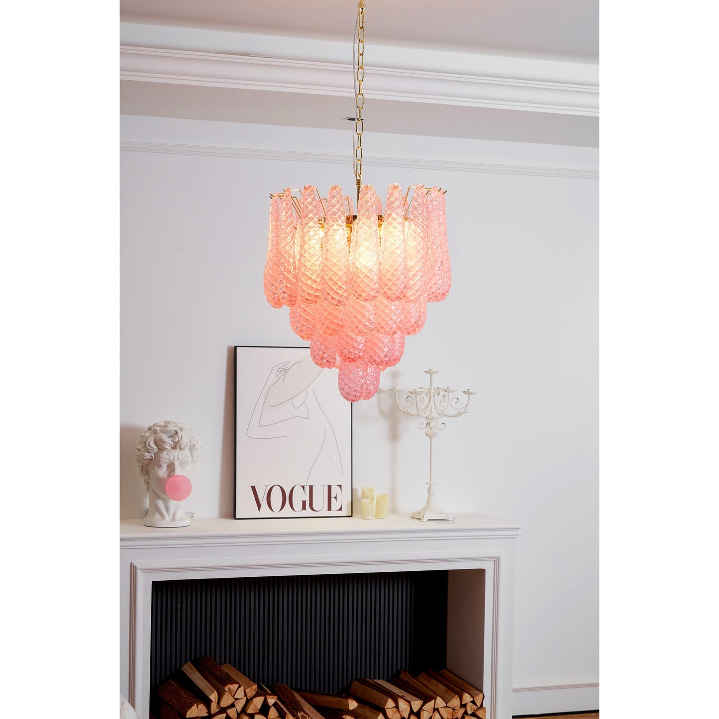 Drop Pink Chandelier