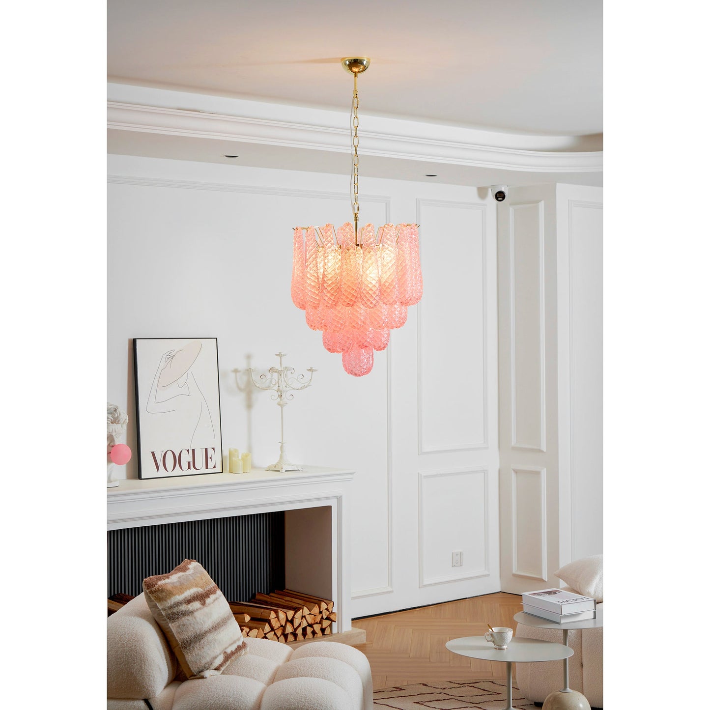Drop Pink Chandelier