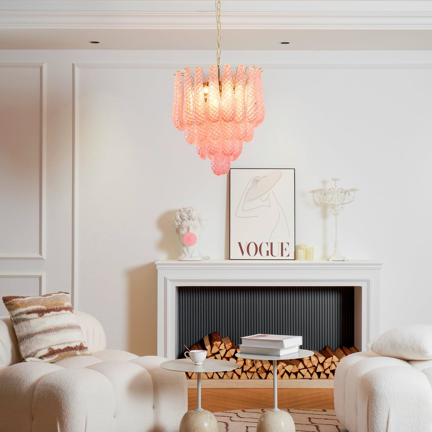Drop Pink Chandelier