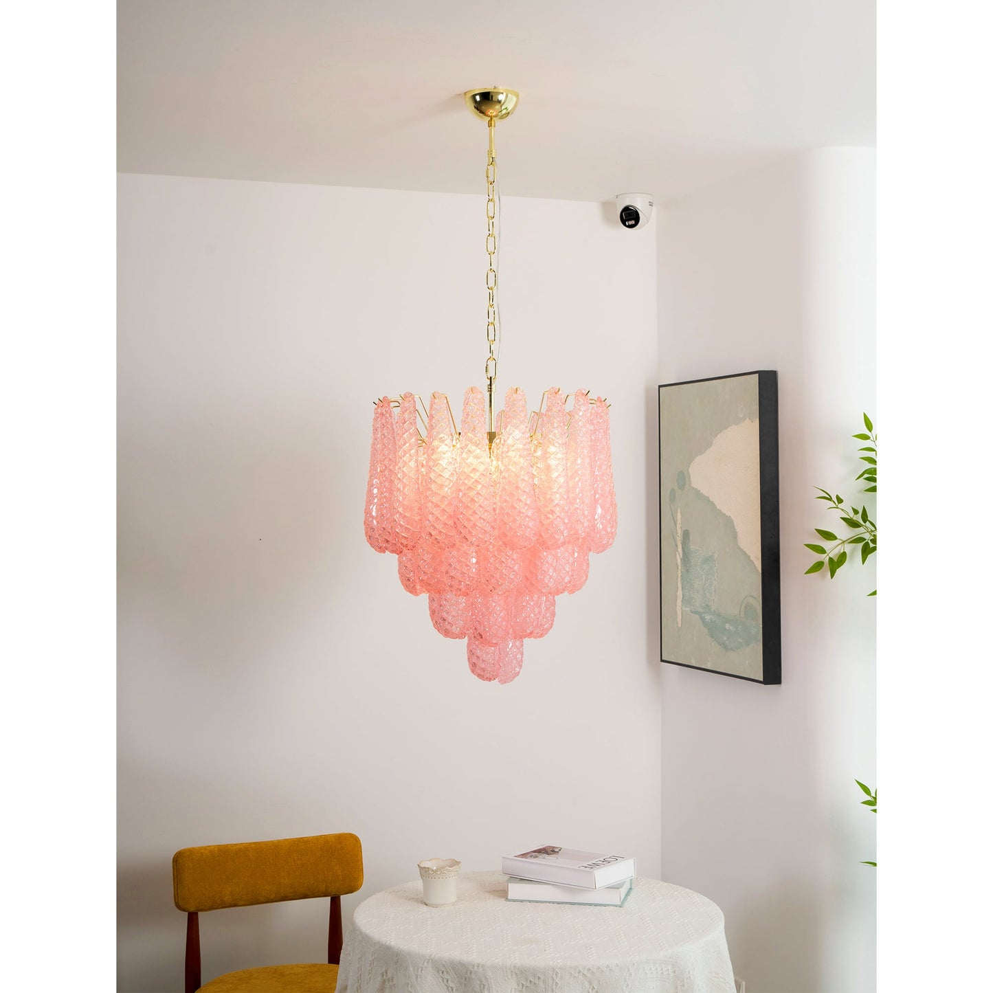 Drop Pink Chandelier