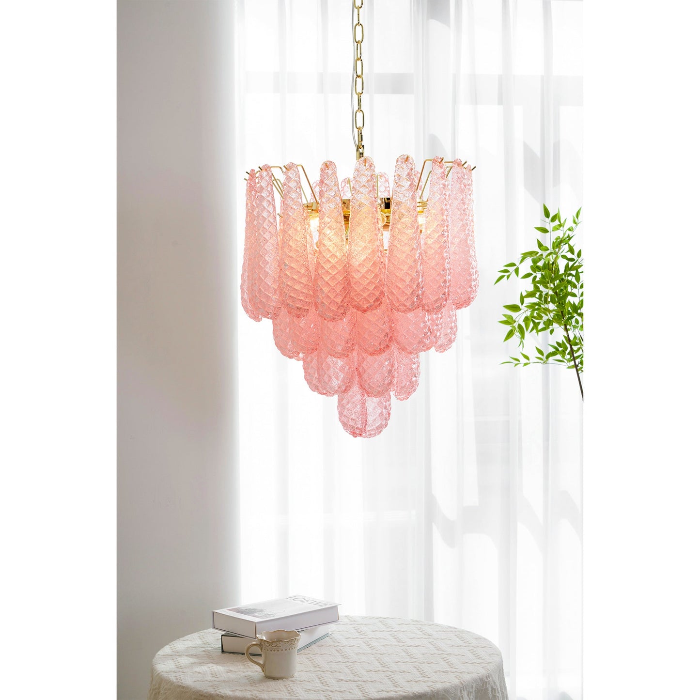 Drop Pink Chandelier