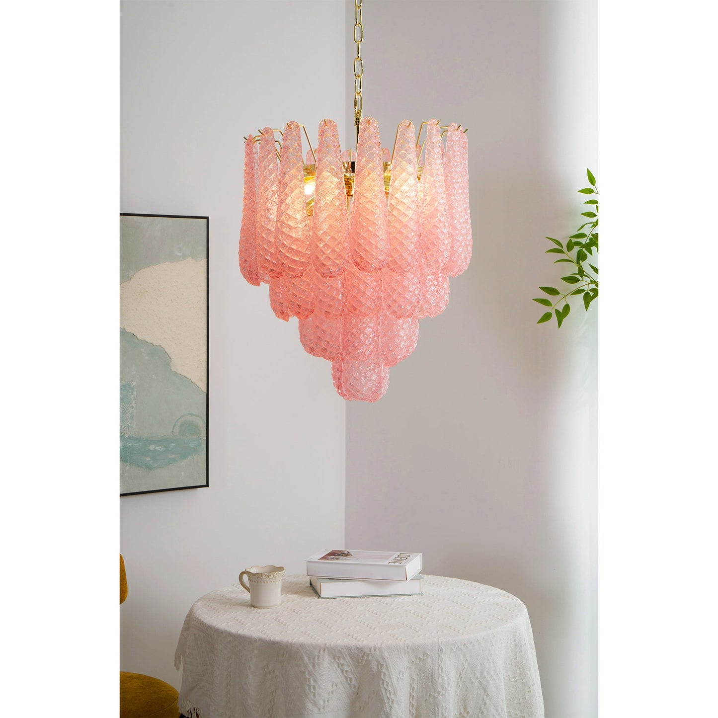 Drop Pink Chandelier