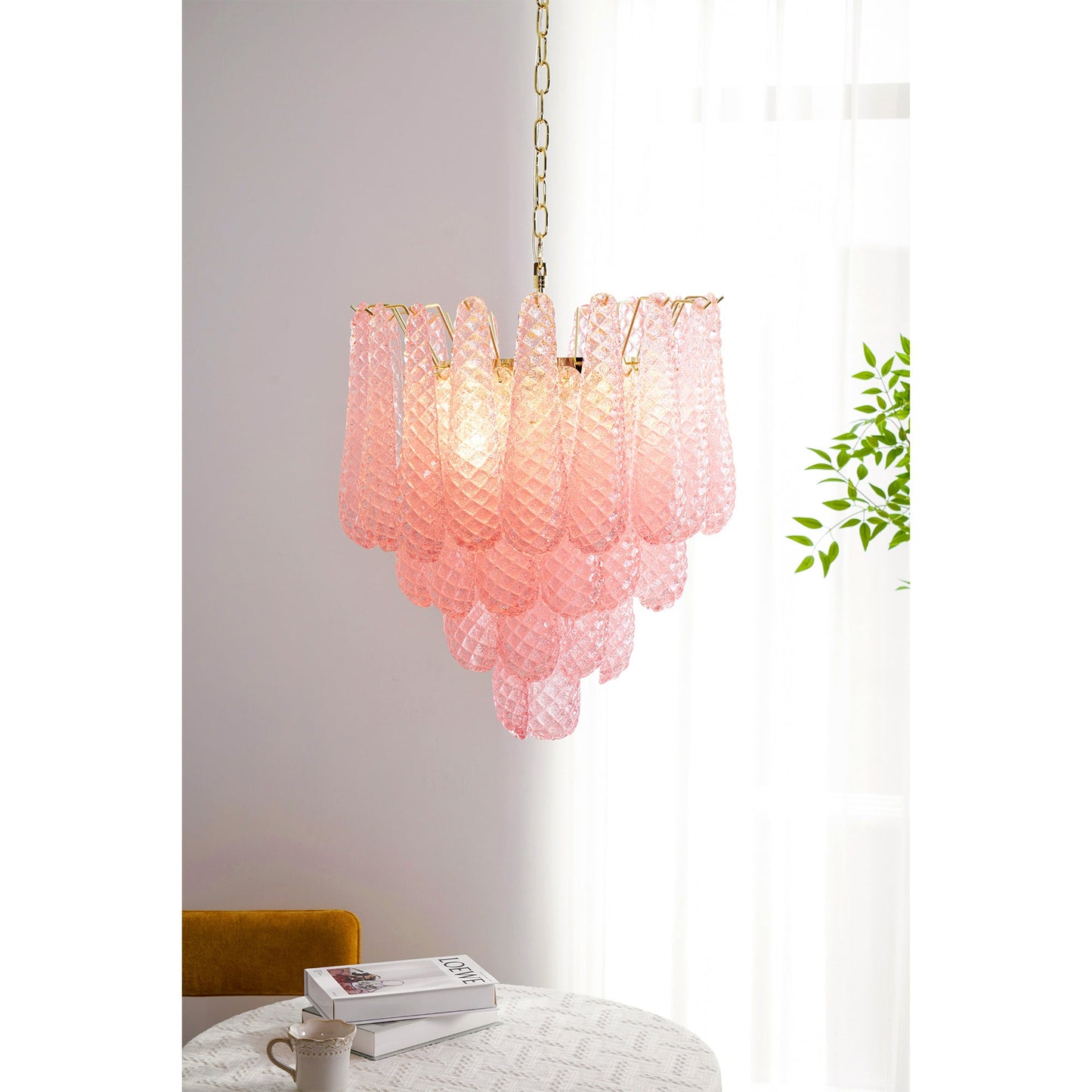 Drop Pink Chandelier