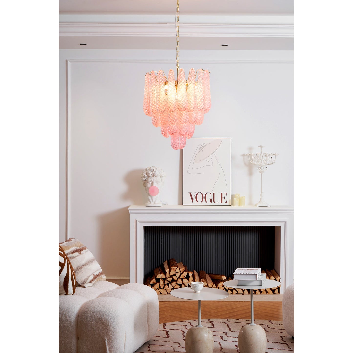 Drop Pink Chandelier