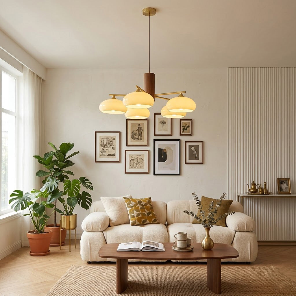 Elliptical Persimmon Chandelier