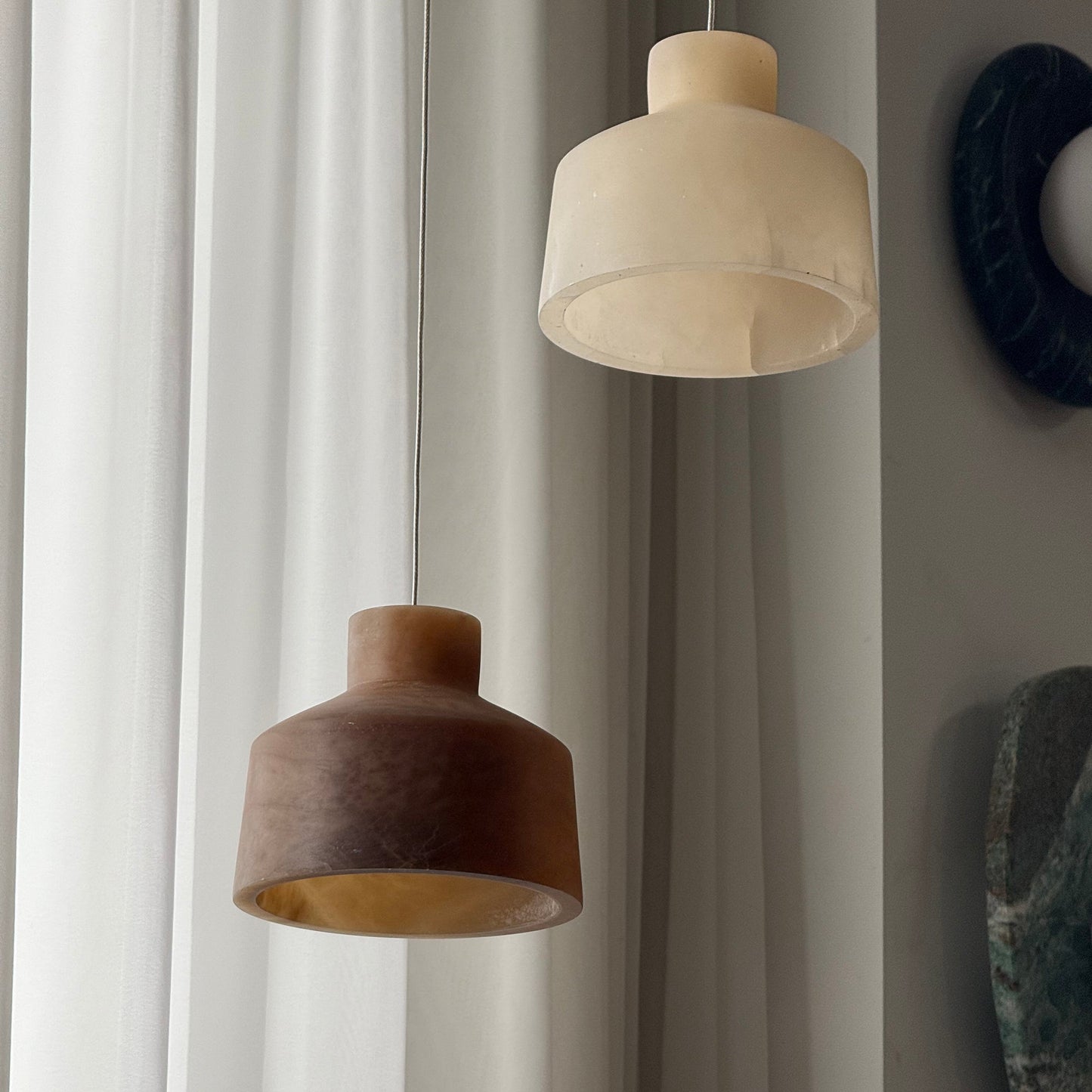 Etruscan Alabaster Pendant Lamp