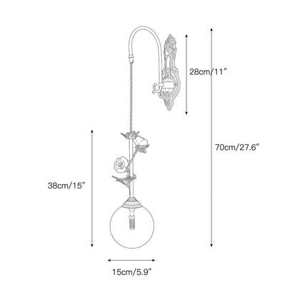 Evelyn Glass Rose Wall Sconce
